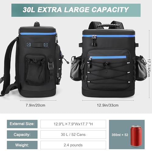 Large 52 Can Insulated Waterproof Leakproof Cooler Backpack