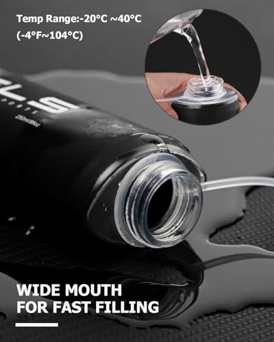 Folding Soft Flask Portable Collapsible Running Lightweight Water Bottle for Outdoor Sports (2 Count)