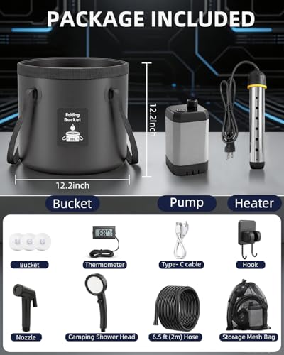 2026 Upgraded Portable Shower with 1500W Auto