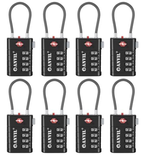 TSA Approved Luggage Locks with Search Alert Indicator (8 Count)