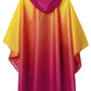 Adults Rain Poncho Waterproof Raincoat Women Gradient Hood with Pocket
