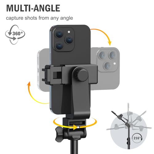64” Tripod for Cell Phone & Camera with Remote and Phone Holder