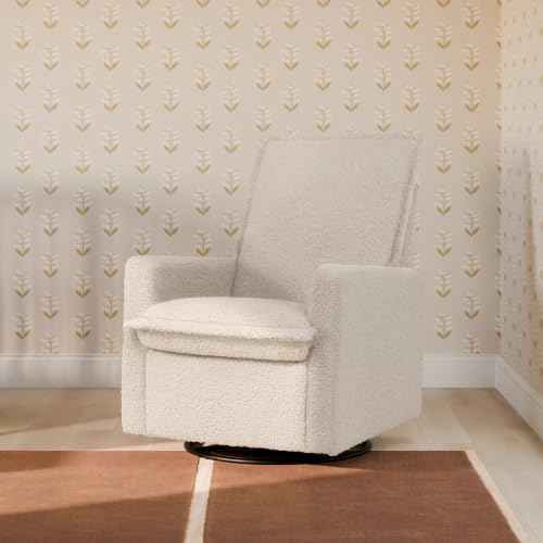 Cali Flange Recliner and Swivel Glider in Almond Teddy Loop