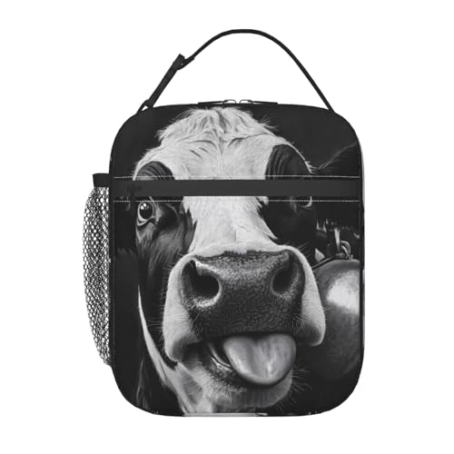 Cow Insulated Lunch Box for Women Men Cow Lunch Bag for Travel