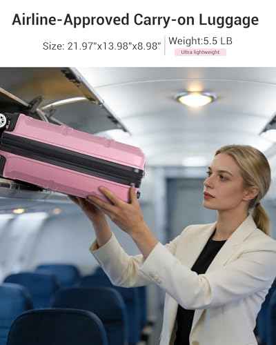 Carry On Luggage Airline Approved with Spinner Wheels TSA Lock