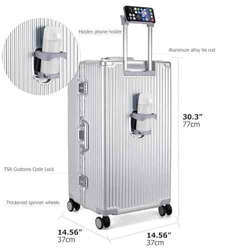 Super Large Aluminum Frame Checked Zipperless Luggage