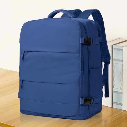 Travel Backpack for Women Man Carry On Backpack Mochila de Viaje Waterproof Teacher Personal Item Backpacks Travel Bag Essentials Rucksack Airplane Accessories Must Haves Royal Blue