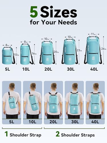 Waterproof Dry Bag Backpack with Zippered Pocket