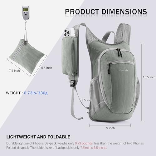 10L Small Hiking Backpack Travel Daypack Lightweight Packable Back Pack for Women Men