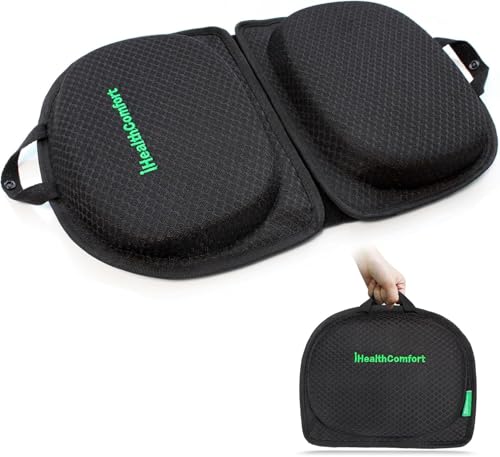 Small Travel Seat Cushion Cooling Gel & Memory Foam Portable Foldable Seat Pad for Airplane