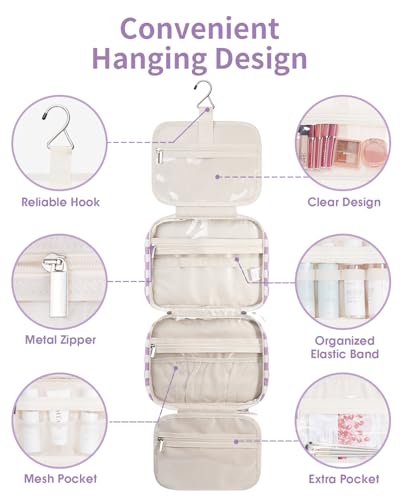 Hanging Toiletry Bag for Women Travel Makeup Bag Organizer Toiletries Bag for Travel Size Essentials Accessories Cosmetics