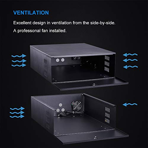 White Heavy Duty 16 Gauge Steel DVR Security Lockbox with Fan