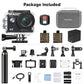 EK7000 4K30fps Action Camera with Mini Selfie Stick Tripod and Carrying Case Bundle EIS 131ft Waterproof Camera 4X Zoom Remote Control 20 MP Underwater Camera