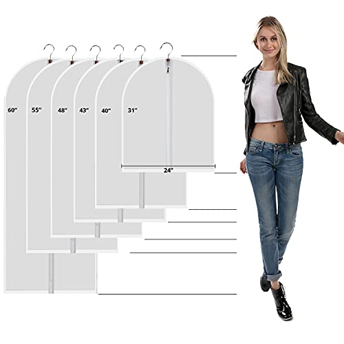 6 Pack Short Garment Bags (12 Count)