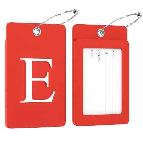2 Pack Initial Luggage Tags for Suitcases Airplane Travel Essentials (2 Count)