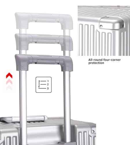 Super Large Aluminum Frame Checked Zipperless Luggage