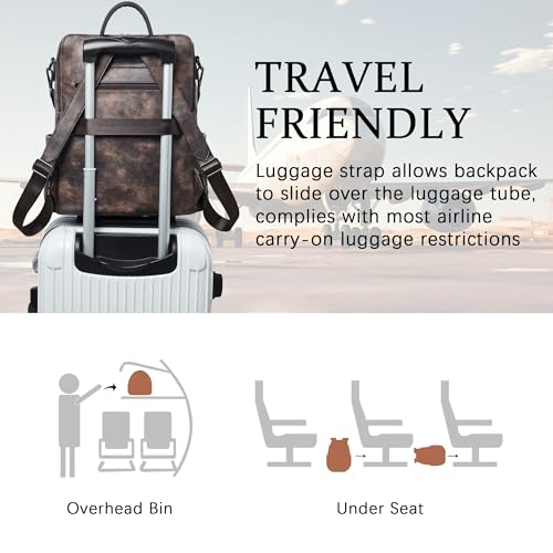 Vegan Leather Laptop Backpack for Women 15.6 inch Work Backpack Fashion Travel Backpack Purse for Travel College Work