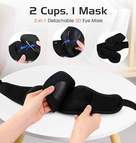 Bluetooth Sleep Mask with 2 Removable 3D Contoured Cup