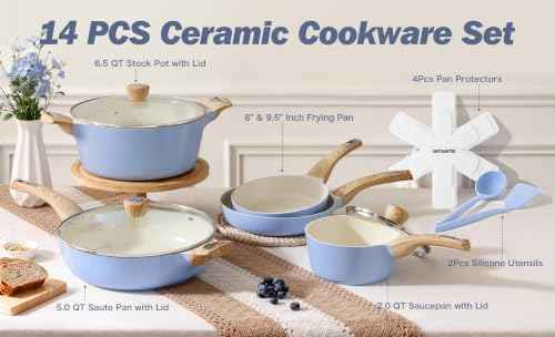 Ceramic Pots and Pans Set Nonstick