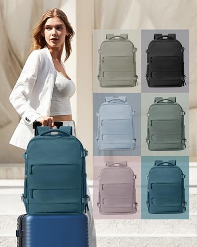 Large Travel Backpack Carry On for Women Man Waterproof Gym Backpacks Mochila de Viaje Travel Bag Essentials Teacher Personal Item Backpack Rucksack Airplane Accessories Must Haves Peacock Blue