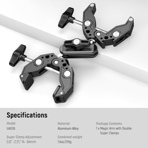 Double Super Clamp Camera Mount with Magic Arm