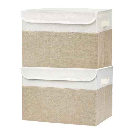 Large 42 Quarts Fabric Storage Bins with Lids [2