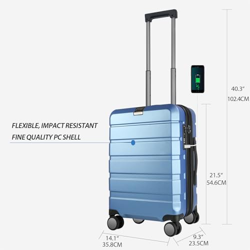 Hardside Expandable Carry On Luggage with Spinner Wheels & Built