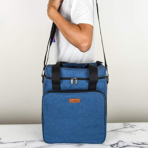Insulated Wine Carrier 6 Bottle Bag Tote Removable Padded Divider Cooler