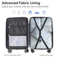 SOKOK Front Pocket Luggage Wide Handle with Spinner Wheels 24 Inch
