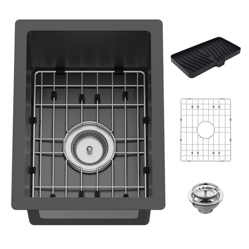 12x16In Black Kitchen And Bar Sink