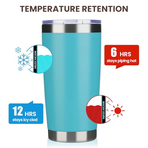 20oz Tumbler 8 Pack Double Wall Vacuum Insulated Travel Mug Bulk (8 Count)