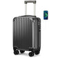 Personal Item Small Suitcase 18x14x8 Inches Hardside Built In TSA Lock & USB Port Lightweight Luggage With Removable Silent Wheels Underseat Carry