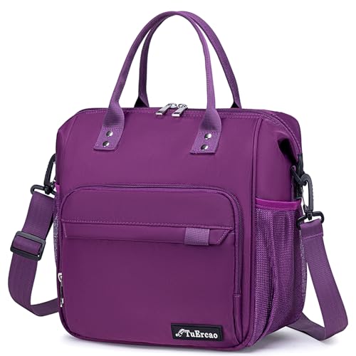 Purple Lunch Box for Women Insulated Lunch Bag Fits Bento Boxes