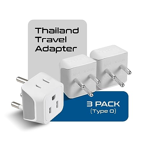 Thailand Travel Adapter with Dual Usa Input (3 Count)
