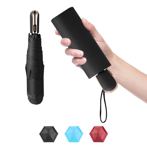 Mini Travel Compact Automatic Umbrella Small Lightweight Folding Rain Windproof Auto Open