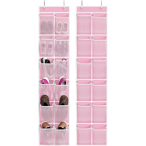 12 Pockets Large Over Door Shoe Organizer (2 Count)
