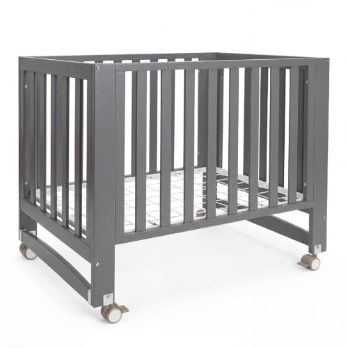 EvoNest 6-in-1 Convertible Baby Mini Crib with Wheels