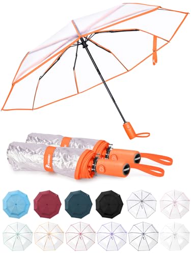 Windproof Travel Umbrellas for Rain and Sun (2 Count)