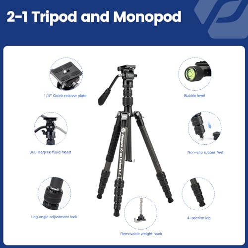 59" Carbon Fiber Travel Tripod