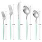 Matte Green Silver Silverware Set (4 Count)