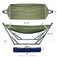 Sturdy Steel Hammock with Stand Premium Cotton Canvas Hammock