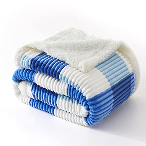 Sherpa Blanket Twin Plaid Thick Bed Blanket