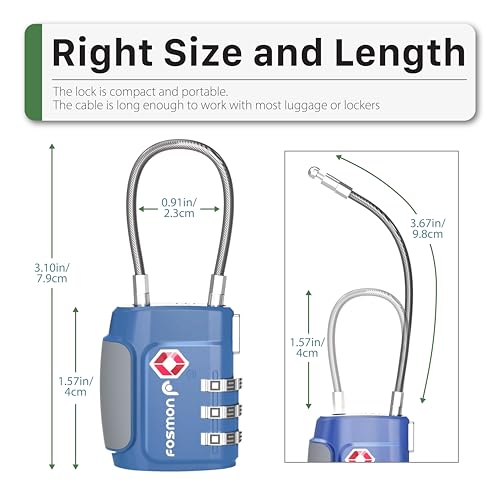 TSA Approved Cable Luggage Locks (2 Count)