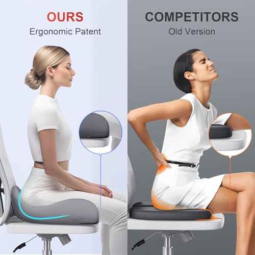 Large Cooling Memory Foam Seat Cushion (1000 grams)