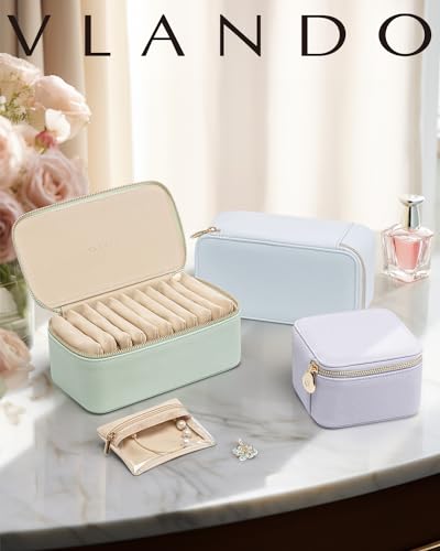 Travel Jewelry Box with Clear 12 Velvet Bags