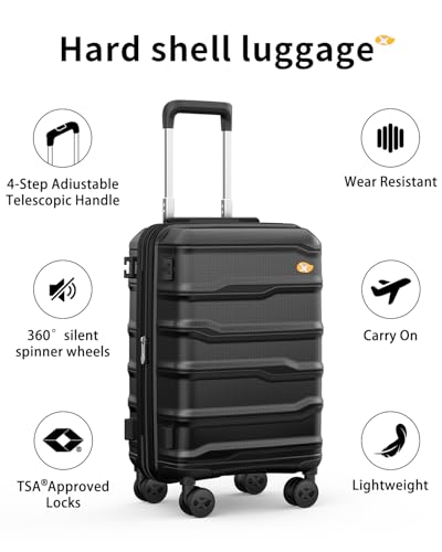 20 Inch Expandable Carry On Luggage 22x14x9 Airline Approved Suitcase