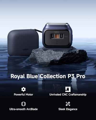 P3 Pro 3 Blade Men Travel Electric Shaver Set with Travel Pod