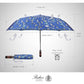 Folding Umbrella Real Wood Handle Garden of Glamour Cobalt Blue