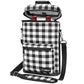 Insulated 2 Bottle Wine Bag Tote Leakproof Carrier Cooler Plaid White