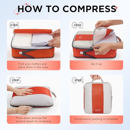 10 Set Compression Packing Cubes for Travel Essentials (10 Count)